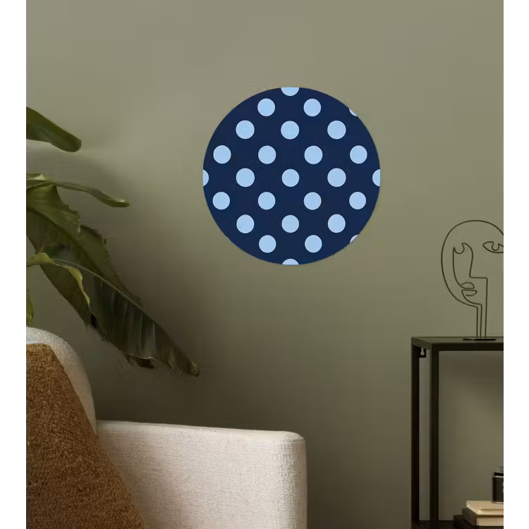 Klassiek - Dots - Blauw Wandcirkel behangsticker klein 186 -sfeer2