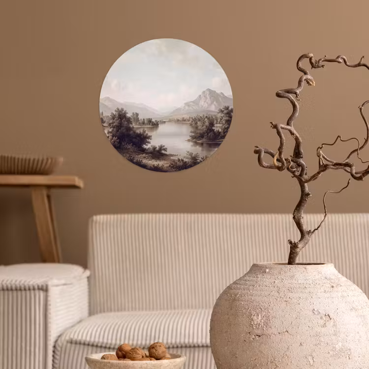 Klassiek - Landschap - Sereen Wandcirkel behangsticker klein -sfeer1