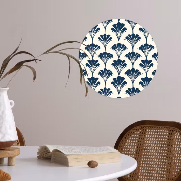Klassiek - Motief - Blauw Wandcirkel behangsticker klein 186 -sfeer3