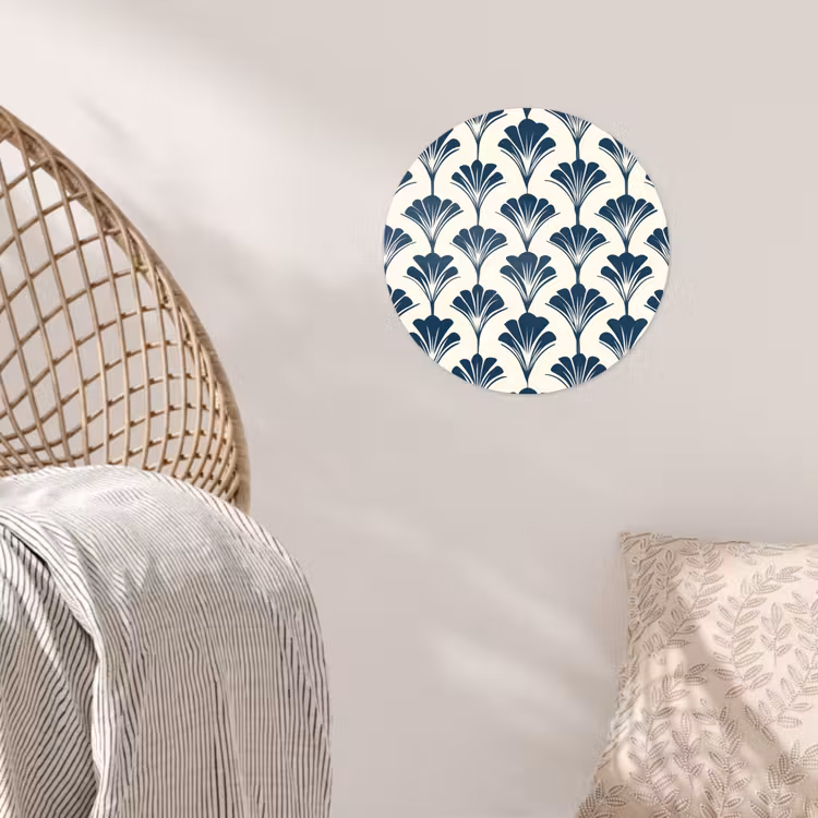 Klassiek - Motief - Blauw Wandcirkel behangsticker klein 186 -sfeer4