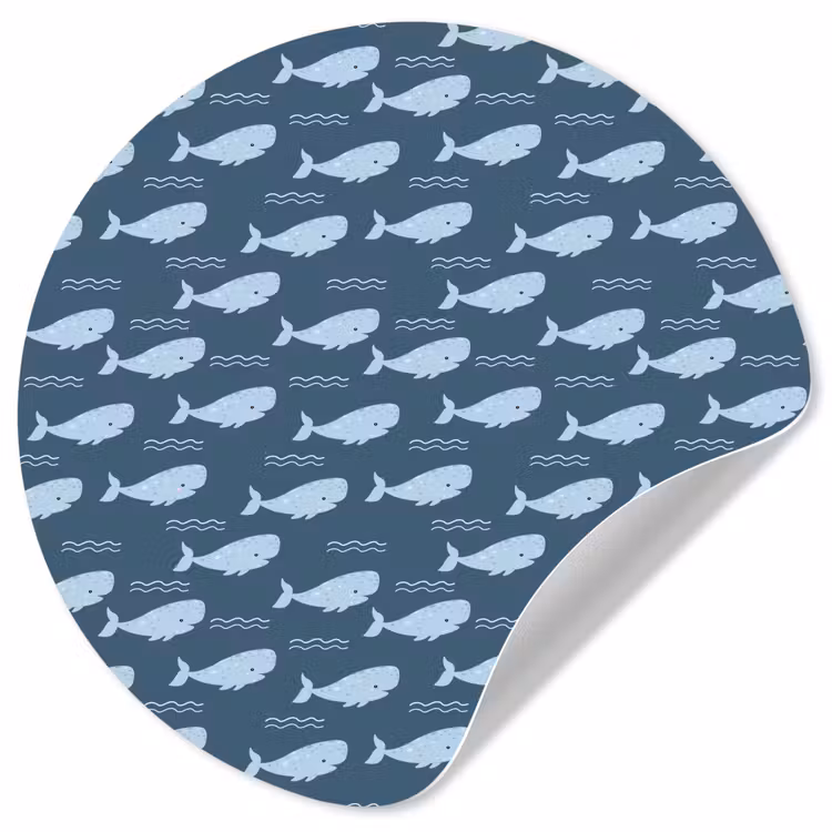 Klein - Oceaan - Golven - Blauw Wandcirkel behangsticker klein 186 -3d