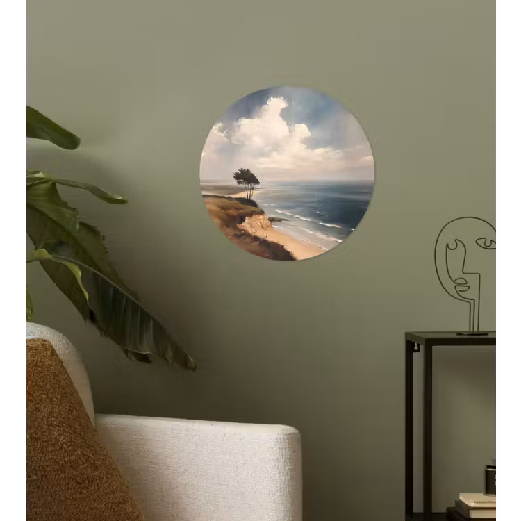 Klif - Zee - Boom Wandcirkel behangsticker klein -sfeer2