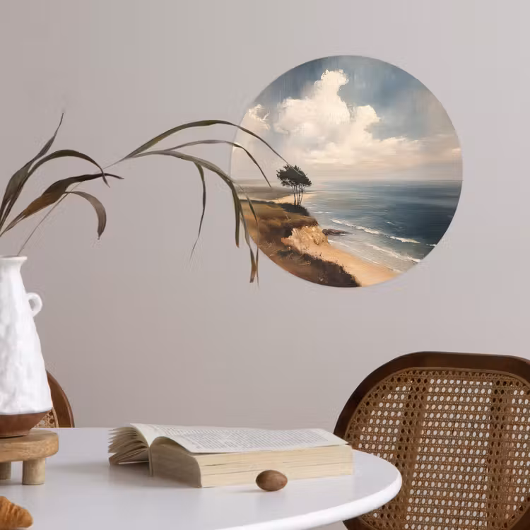 Klif - Zee - Boom Wandcirkel behangsticker klein -sfeer3