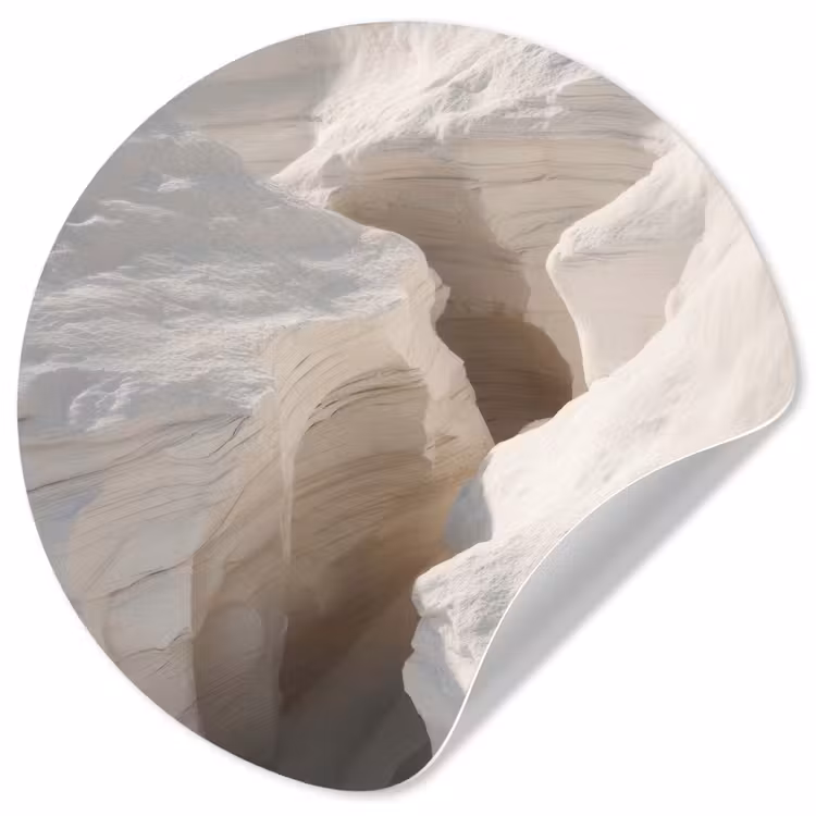 Kloof - Wit - Sneeuw Wandcirkel behangsticker klein -3d