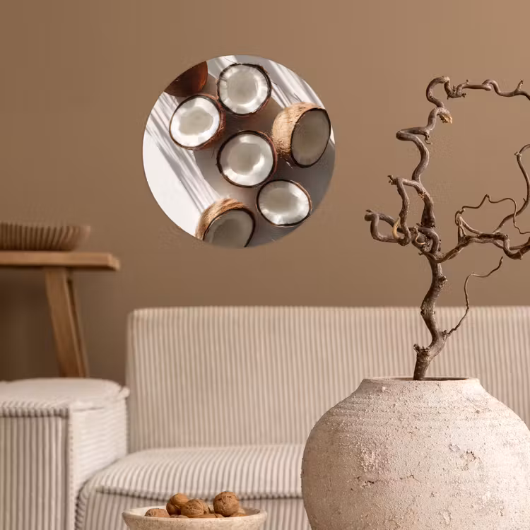 Kokosnoten - Bruin - Shaduw Wandcirkel behangsticker klein -sfeer1