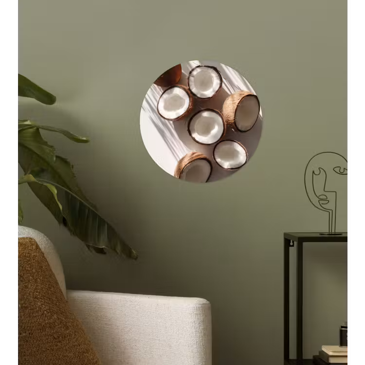 Kokosnoten - Bruin - Shaduw Wandcirkel behangsticker klein -sfeer2