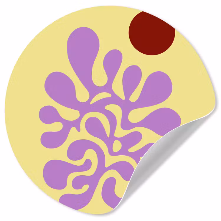 Koraal - Cirkel - Abstract - Geel Wandcirkel behangsticker klein -3d