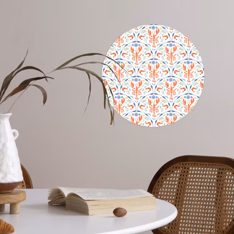 Sfeer - Oranje - Blauw - Groen Wandcirkel behangsticker klein 186 -sfeer3