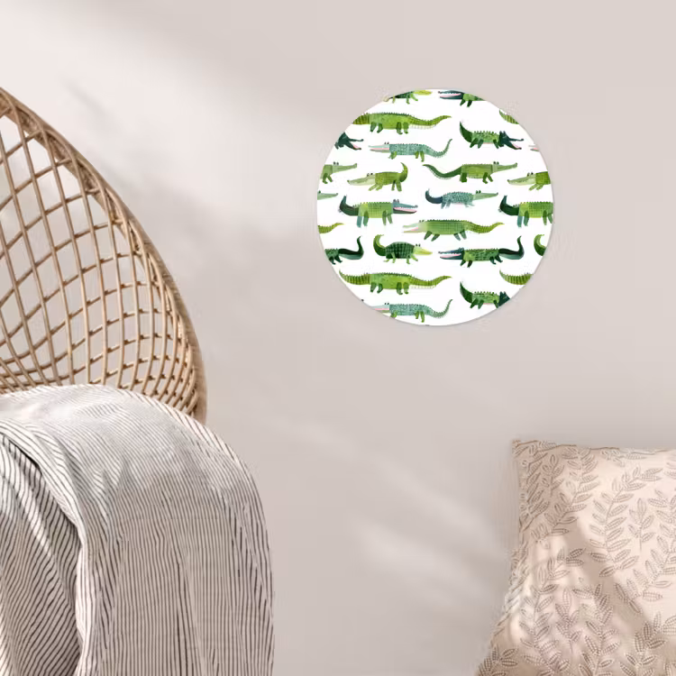 krokodillen - Speels - Groen Wandcirkel behangsticker klein 186 -sfeer4