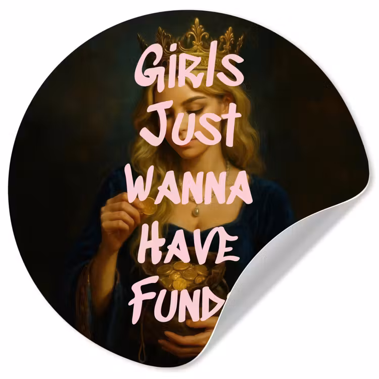 Kroon - Vrouw - Jurk - Opvallend Wandcirkel behangsticker klein -3d