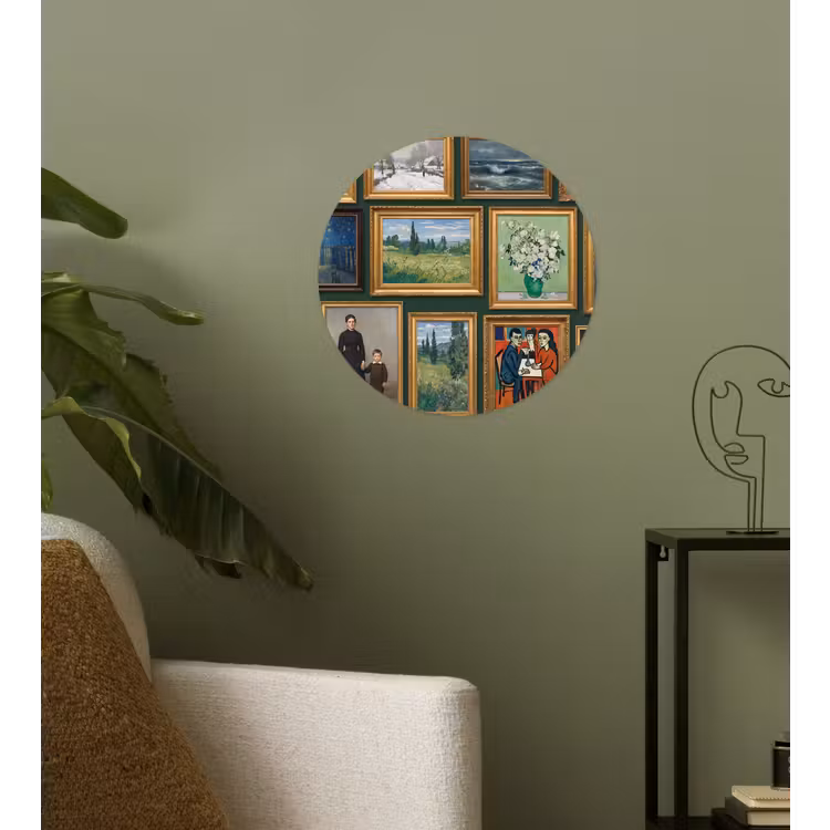 Kunst - Schilderijen - Collectie - Klassiek - Groen Wandcirkel behangsticker klein -sfeer2