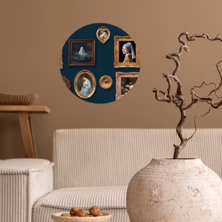 Kunst - Schilderijen - Decoratie - Klassiek - Groen Wandcirkel behangsticker klein -sfeer1