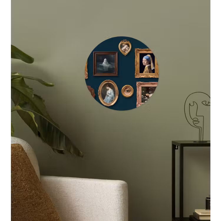 Kunst - Schilderijen - Decoratie - Klassiek - Groen Wandcirkel behangsticker klein -sfeer2