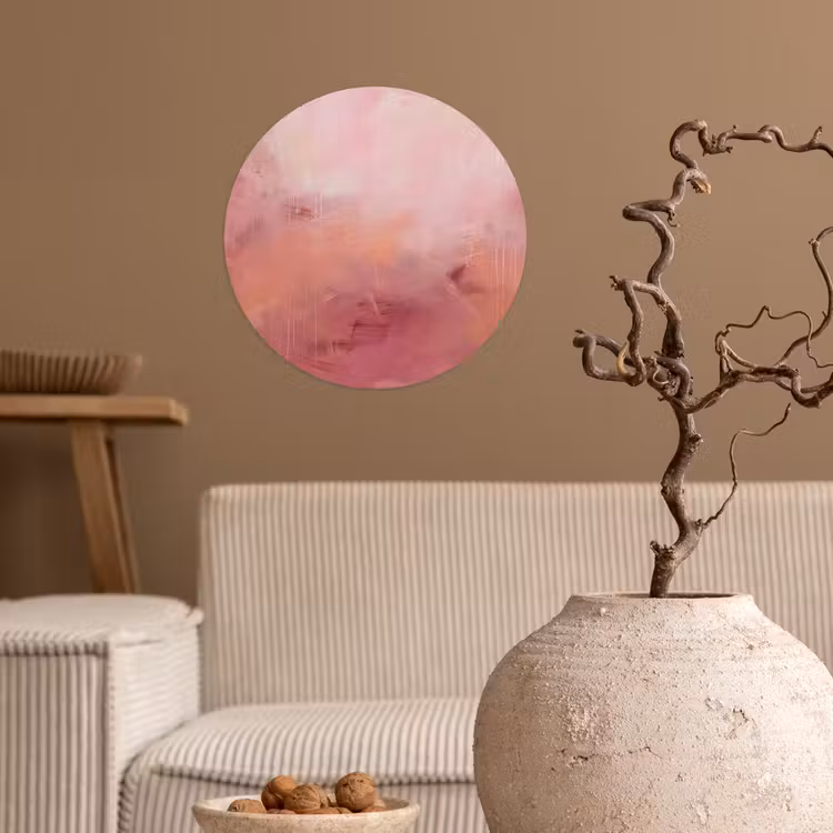Kunst - Vloeiend - Pastel - Abstract Wandcirkel behangsticker klein -sfeer1