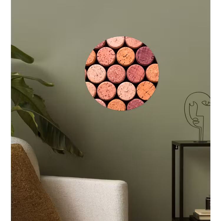Kurk - Patroon - Abstract - Modern - Rood Wandcirkel behangsticker klein -sfeer2