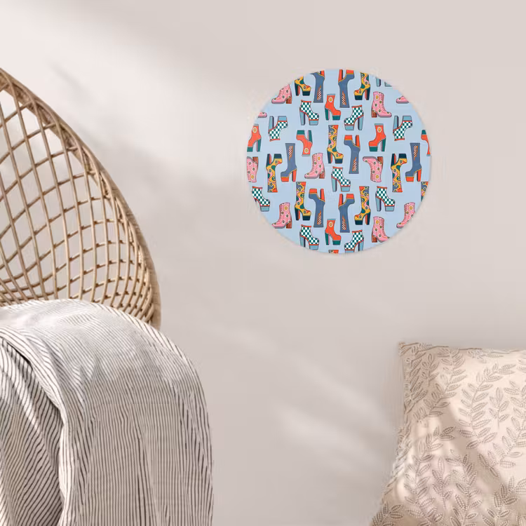 Laarzen - Patroon - Disco Wandcirkel behangsticker klein 186 -sfeer4