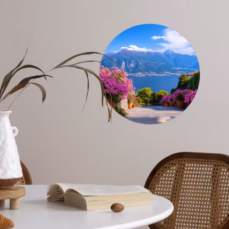 Lake Como - Italië - Landschap Wandcirkel behangsticker klein -sfeer3
