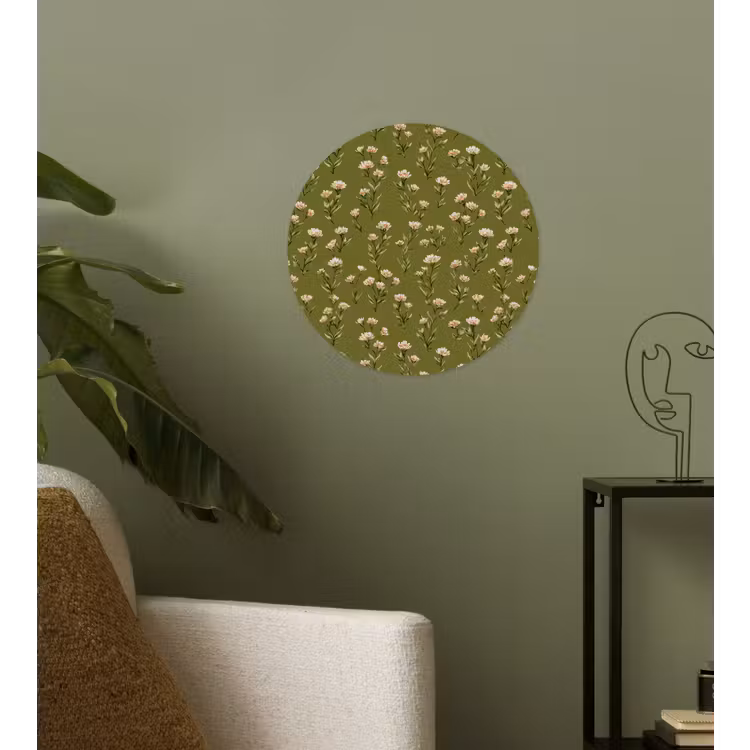 Landelijk - Bloemen - Groen Wandcirkel behangsticker klein 186 -sfeer2