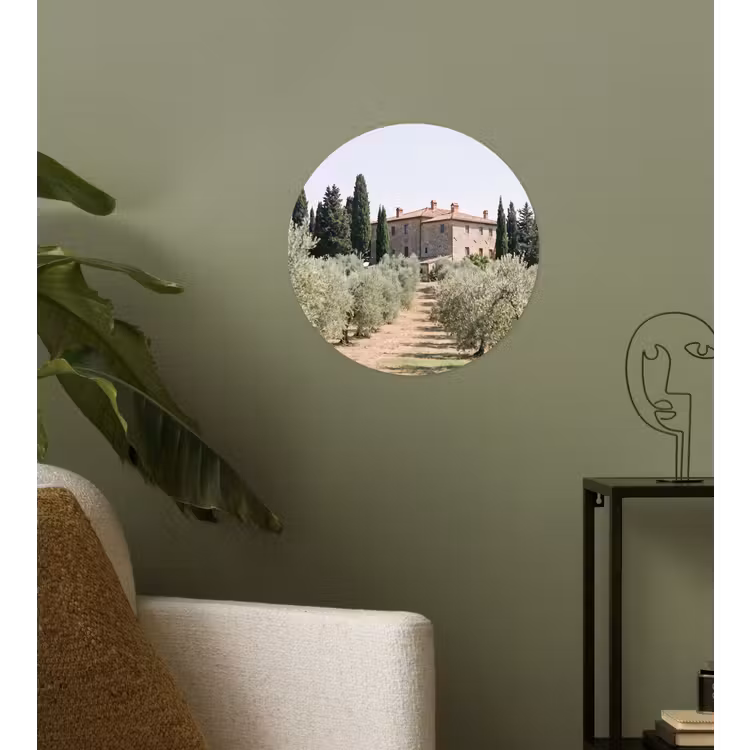 Behangcirkel - Landhuis - olijfboom - gaard - Landhuis - olijfboom - gaard Wandcirkel behangsticker klein