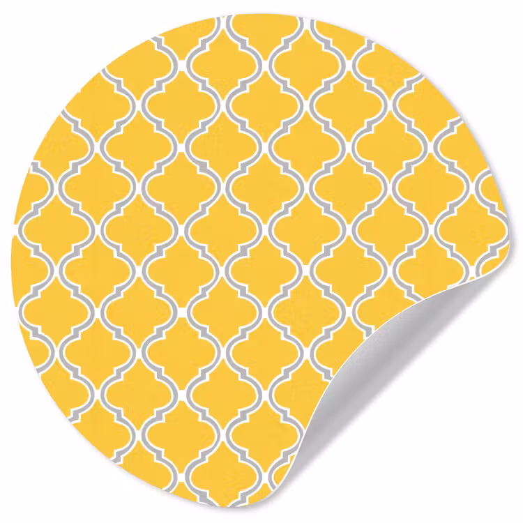 Lantaarn - Arabesk - Elegant - Geel Wandcirkel behangsticker klein 186 -3d