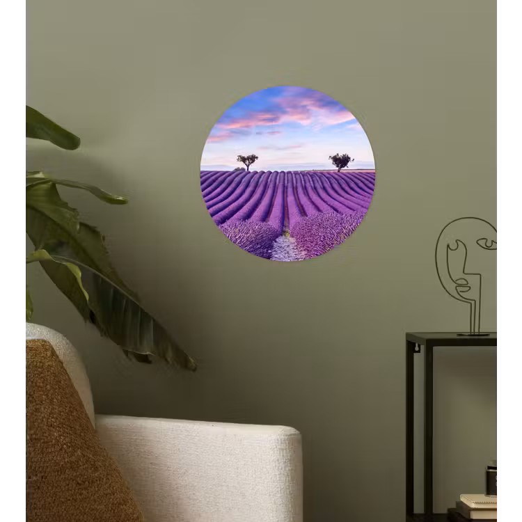 Lavendel - Natuur - Paars - Bomen - Bloemen Wandcirkel behangsticker klein -sfeer2