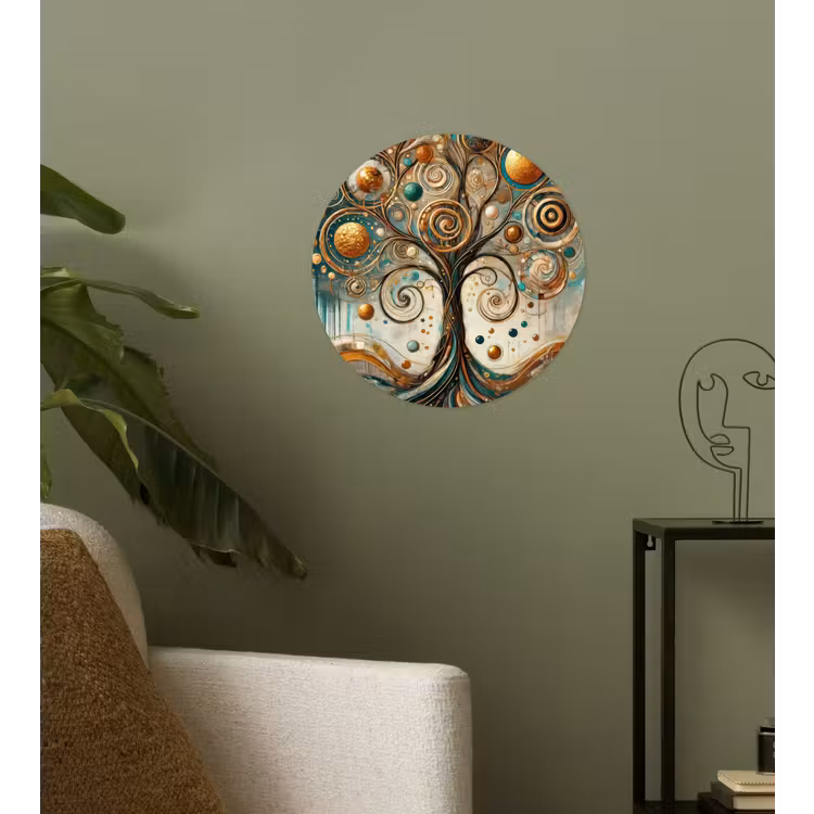 Levensboom - Boom - Abstract - Modern Wandcirkel behangsticker klein -sfeer2