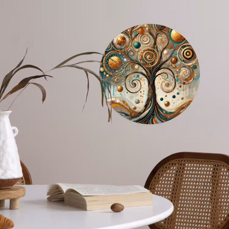 Levensboom - Boom - Abstract - Modern Wandcirkel behangsticker klein -sfeer3