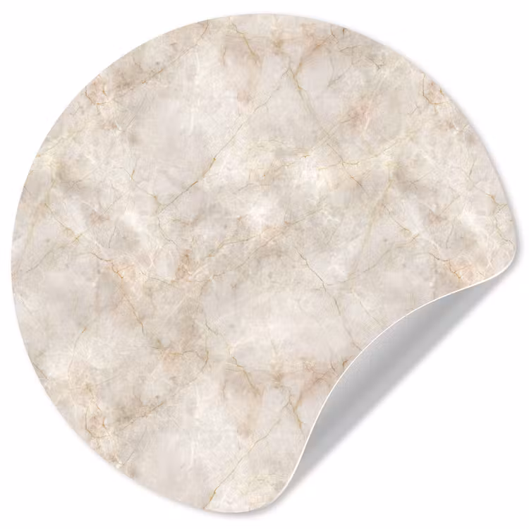 Lichtbeige - Goudbruine Nerven - Marmer Wandcirkel behangsticker klein 186 -3d