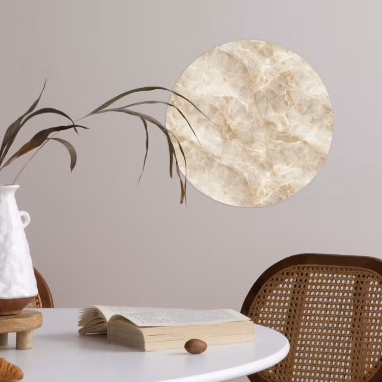 Lichtbeige - Onyx - Subtiel Wandcirkel behangsticker klein 186 -sfeer3