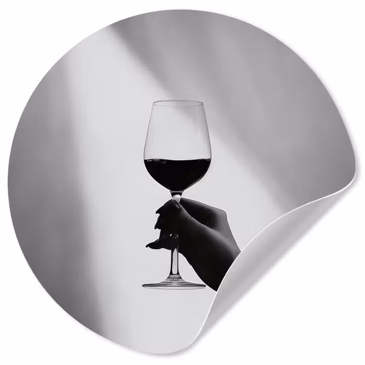 Lichtinval - Wijn - Rood - Glas Wandcirkel behangsticker klein -3d