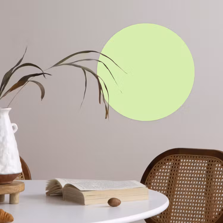 Light - Lime - Groen Wandcirkel behangsticker klein 186 -sfeer3