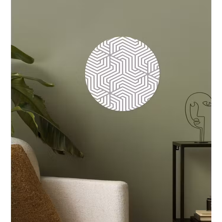 Lijn - Design - Geometrie - Patroon Wandcirkel behangsticker klein 186 -sfeer2