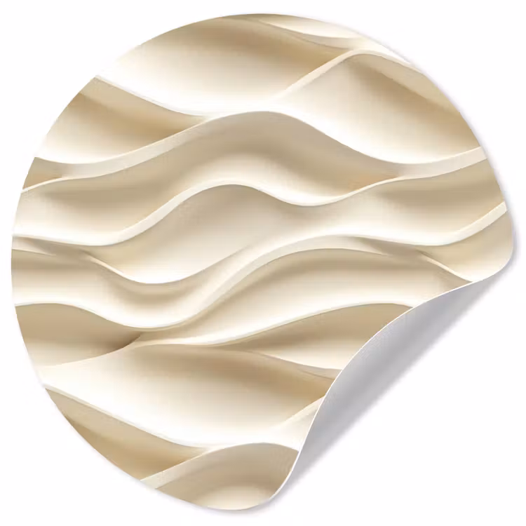 Lijnen - Golvend - Crème Wandcirkel behangsticker klein 186 -3d