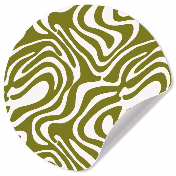 Lijnpatroon - Groen - Organisch Wandcirkel behangsticker klein 186 -3d
