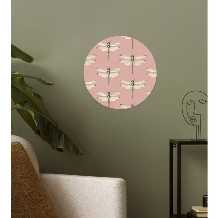 Lillibellen - Patroon - Roze Wandcirkel behangsticker klein 186 -sfeer2