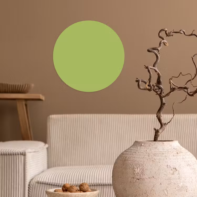 Lime - Glow - Groen Wandcirkel behangsticker klein 186 -sfeer1