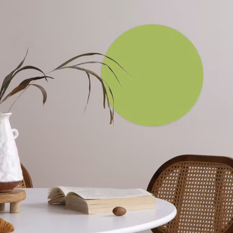 Lime - Glow - Groen Wandcirkel behangsticker klein 186 -sfeer3