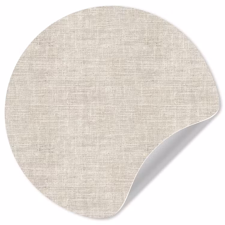 Linnen - Textuur - Beige Wandcirkel behangsticker klein 186 -3d