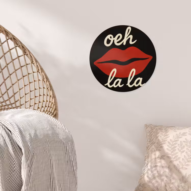 Lip - Rood - Quote Wandcirkel behangsticker klein -sfeer4