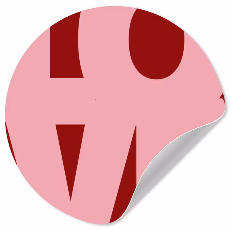 Love - Rood - Blokletters Wandcirkel behangsticker klein -3d