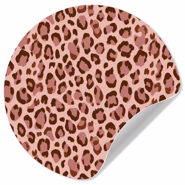 Luipaard - Patroon - Roze Wandcirkel behangsticker klein 186 -3d