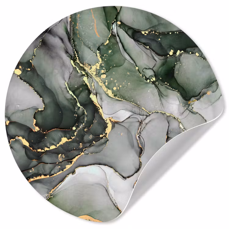 Luxe - Marmer - Groen Wandcirkel behangsticker klein -3d