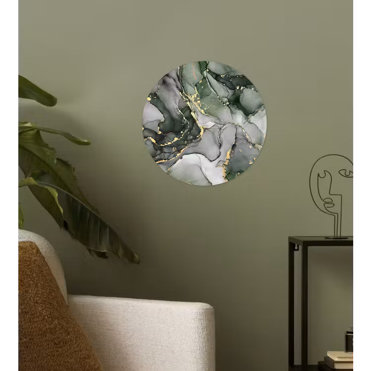 Luxe - Marmer - Groen Wandcirkel behangsticker klein -sfeer2