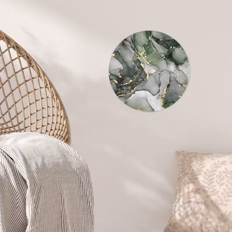 Luxe - Marmer - Groen Wandcirkel behangsticker klein -sfeer4