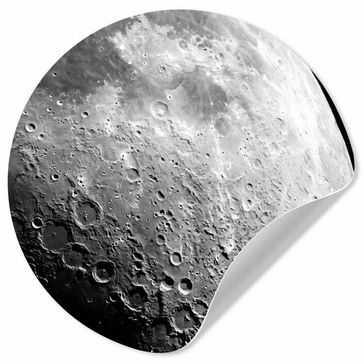 Behangcirkel - Maan - Kraters - Ruimte - Maan - Kraters - Ruimte Wandcirkel behangsticker klein