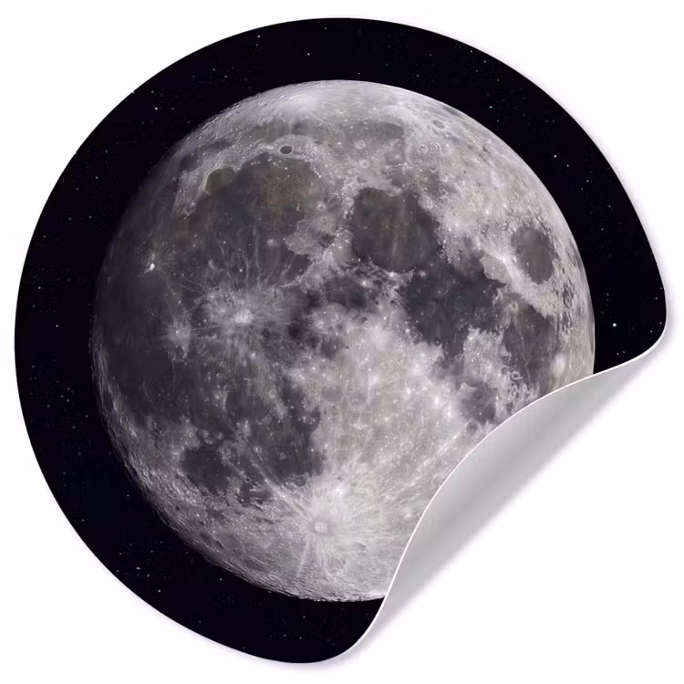 Behangcirkel - Maan - Sterren - Ruimte - Maan - Sterren - Ruimte Wandcirkel behangsticker klein