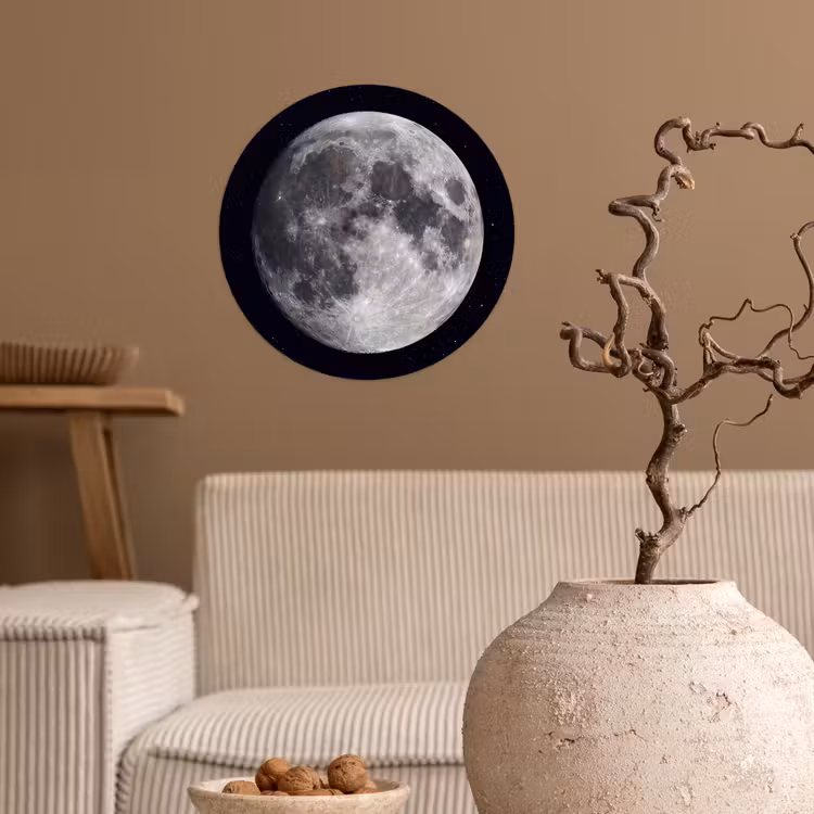Behangcirkel - Maan - Sterren - Ruimte - Maan - Sterren - Ruimte Wandcirkel behangsticker klein