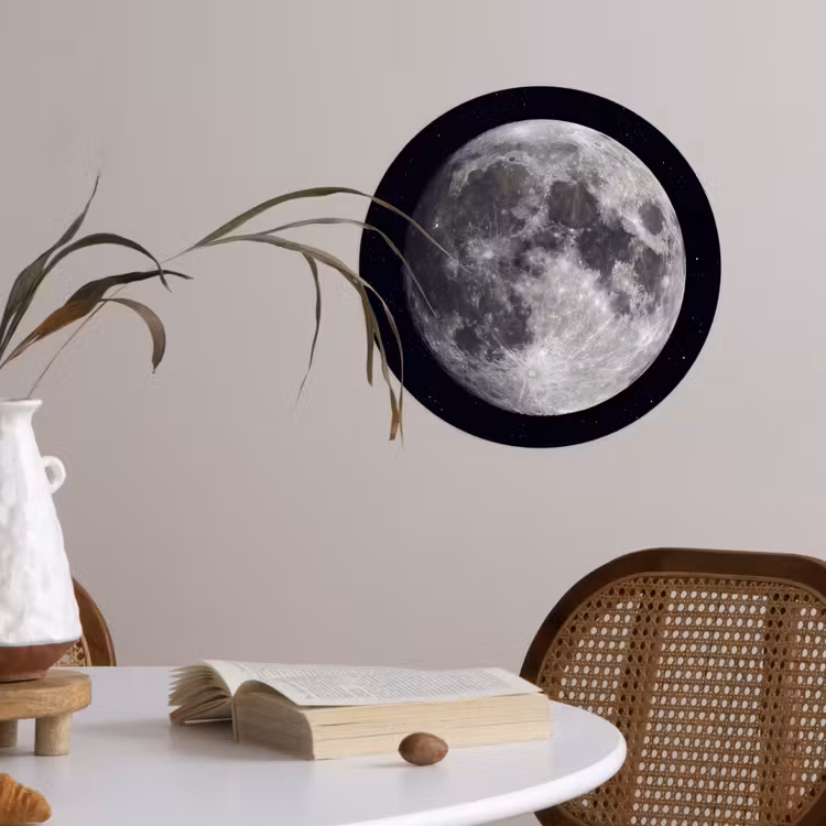 Behangcirkel - Maan - Sterren - Ruimte - Maan - Sterren - Ruimte Wandcirkel behangsticker klein