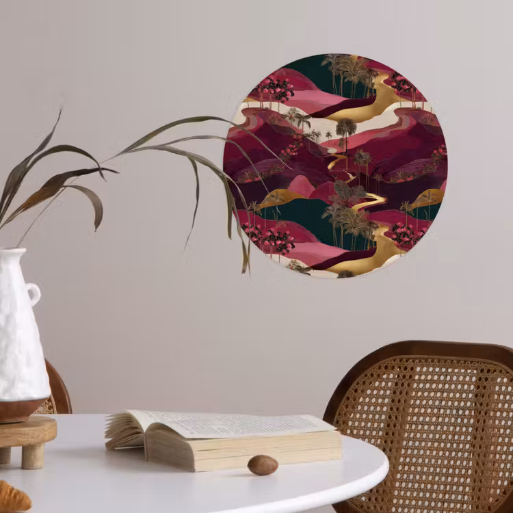Magisch - Palmbomen - Goud Wandcirkel behangsticker klein 186 -sfeer3