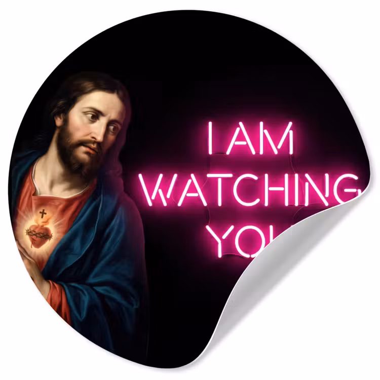 Man - Tekst - Neon Wandcirkel behangsticker klein -3d